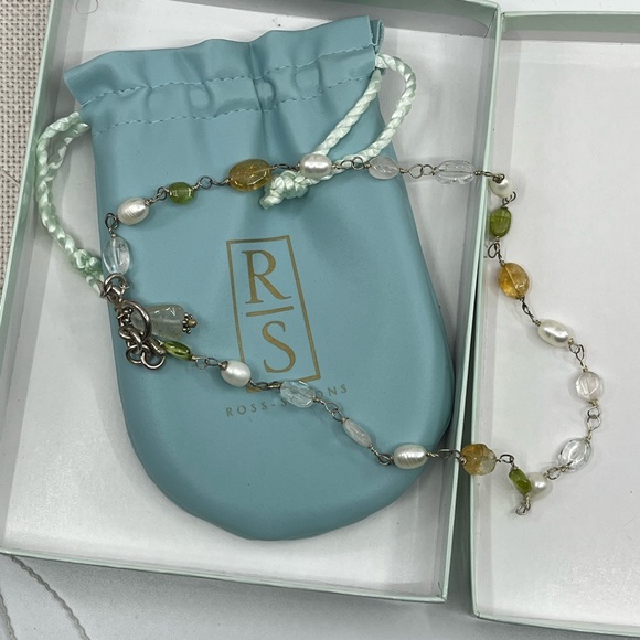 Ross-Simons Sterling Silver Necklace w/ Gemstones & Pearls, 16", Original Box - Picture 11 of 17